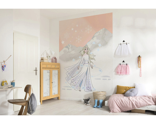 Dívčí pokoj s fototapetou s motivem z filmu Ledové království