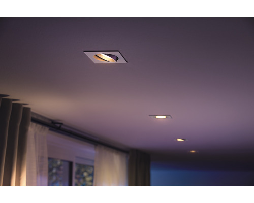 LED zápustné osvětlení Phlips HUE Centura RGBW 5,7W 350lm 2200-6500K bílé - kompatibilní se SMART HOME by hornbach
