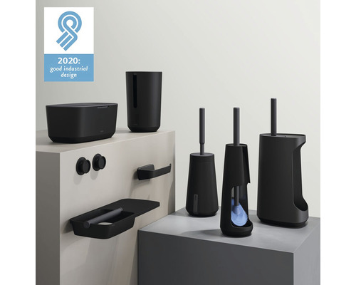 Koupelnové vybavení s dávkovačem mýdla, kelímkem, toaletní štětkou a držákem