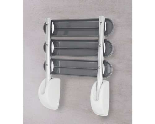 Držák na ručníky se třemi tyčemi a dvěma háčky pro montáž na stěnu