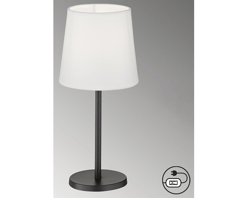 Stolní lampa s látkovým stínidlem a vypínačem