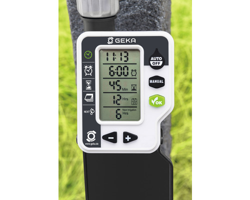 Zavlažovací počítač GEKA s digitálním displejem