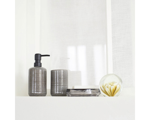 Koupelnová sada s dávkovačem mýdla, kelímkem, miskou na mýdlo a dekorem