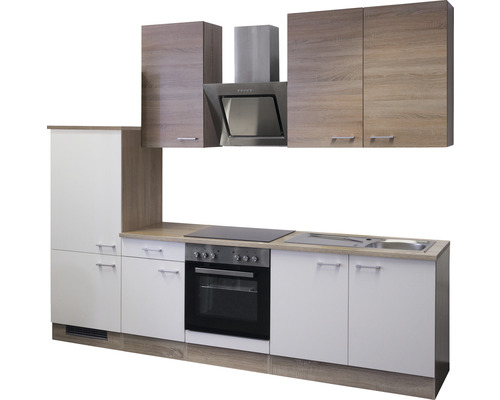 Kuchyňská linka s dřezem, sporákem a digestoří