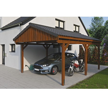Přístřešek na auto SKAN HOLZ Fichtelberg 423 x 566 cm ořech