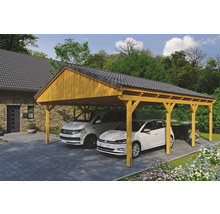 Přístřešek na auto SKAN HOLZ Fichtelberg dvojitý 618 x 808 cm dub světlý