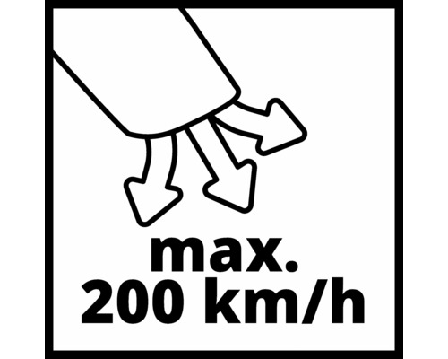 Symbol pro maximální rychlost foukání 200 kilometrů za hodinu