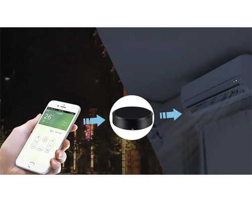 Smartphone s aplikací pro klimatizaci ovládá klimatizaci pomocí Smart Home Hub