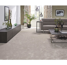 Obývací pokoj s kobercem, pohovkou a obývacím nábytkem.