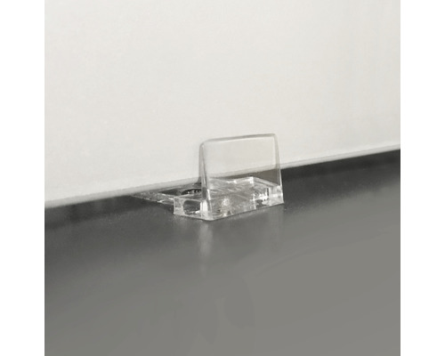 Průhledná podpěra police pro upevnění polic