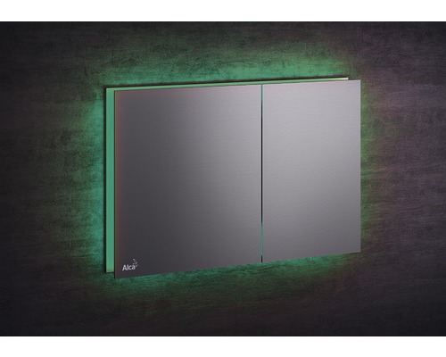 Ovládací deska z broušeného kovu se dvěma tlačítky a LED osvětlením