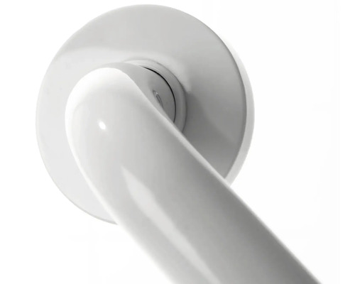 Detail bílého koupelnového madla