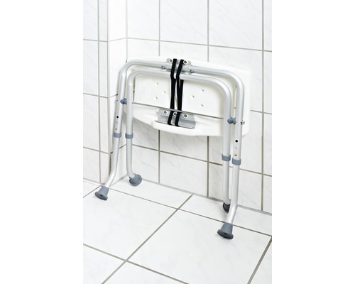 Skládací sprchové sedátko z hliníku a plastu do koupelny