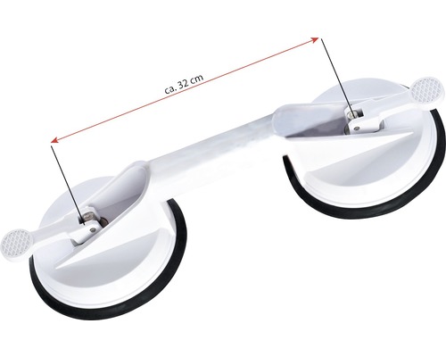 Dvojitý sací zvedák o délce přibližně 32 cm