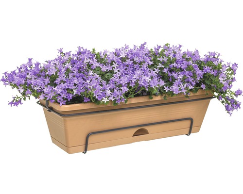 Květináč se zvonky fialové barvy na černém držáku