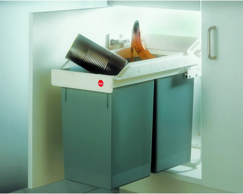 Odpadkový koš Hailo MULTI-BOX 2x15 l, vestavný Odpadkový koš Hailo MULTI-BOX 2x15 l, vestavný
