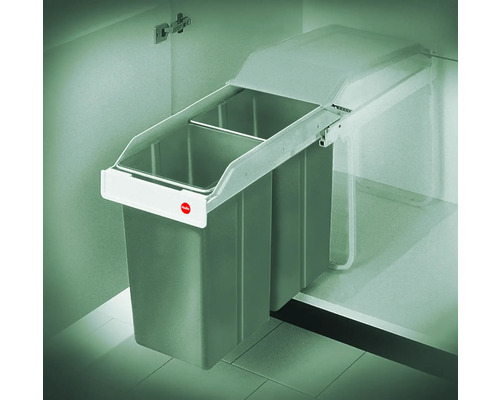 Odpadkový koš do kuchyně se dvěma přihrádkami a víkem