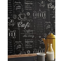 Tapeta s křídovou kresbou motivu kavárny