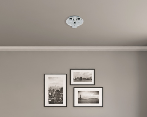 LED osvětlení do koupelny FLAIR A2166/3 Azimech IP44 3x6 W 1000 lm 3000 K chrom Stropní svítidlo v místnosti se třemi obrazy na stěně