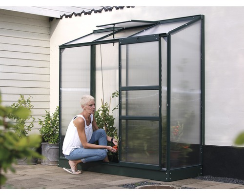 Skleník ke zdi Vitavia Ida 1300 polykarbonát 4 mm 69 x 193 cm zelený Skleník ke zdi Vitavia Ida 1300 polykarbonát 4 mm 69 x 193 cm zelený