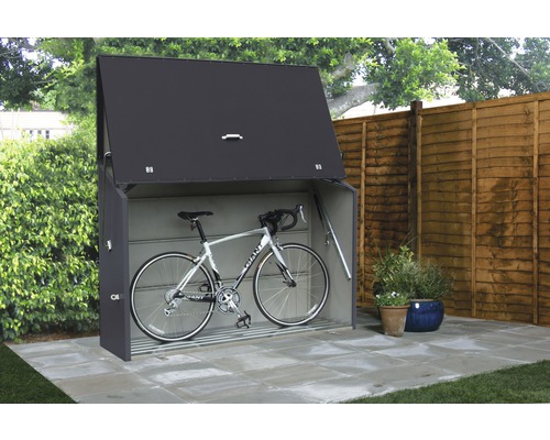 Kovová garáž na kola s kolem