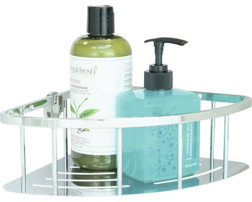 Rohová police se dvěma lahvemi