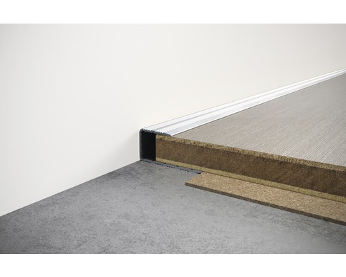 Profil pro podlahové krytiny na přechodu ke stěně