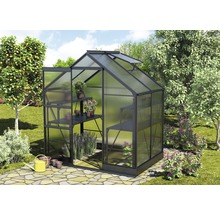 Skleník Vitavia Apollo 2500 polykarbonát 4 mm 195 x 137 cm černý vč. základového rámu