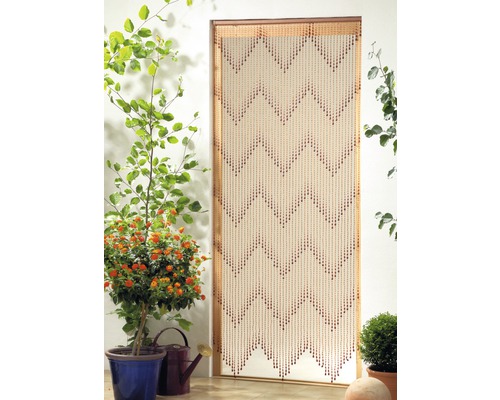 Dekorativní dveře s korálkovým závěsem v cikcakovém vzoru