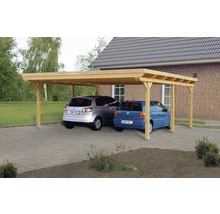 Přístřešek na auto SKAN HOLZ Emsland dvojitý 613 x 604 cm přírodní vč. alu plechu