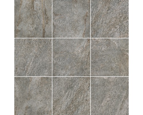 Devět šedých dlaždic s kamenným vzhledem