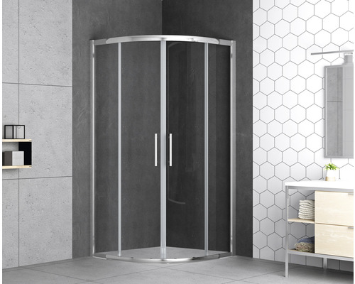 Rohová sprcha se dvěma dveřmi v moderní koupelně