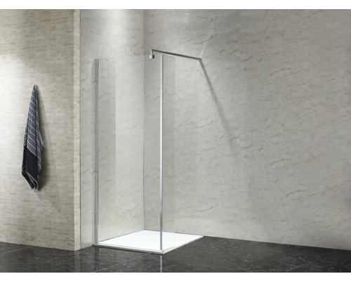 Sprchový kout se sprchovou zástěnou a ručníkem