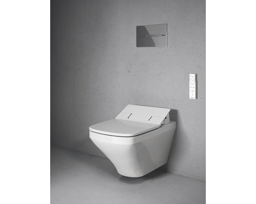 Bidetové WC set DURAVIT DuraStyle otevřený splachovací kruh bílá vč. WC prkénka 631001002004300