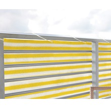 Balkonová zástěna, HDPE, žluto-bílá, pruhy, 0,9x5m-thumb-1