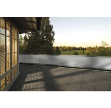 Balkonová zástěna, HDPE, šedo-bílá, pruhy 0,9x5m-thumb-0