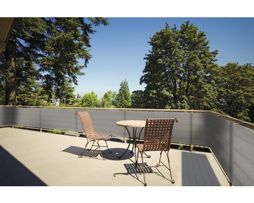Balkonová zástěna, HDPE, 90 x 500 cm, stříbrno-šedá 0,9x5m
