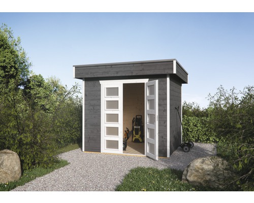 Dřevěný zahradní domek SKAN HOLZ Venlo 1 břidlicově šedý 250 x 250 cm