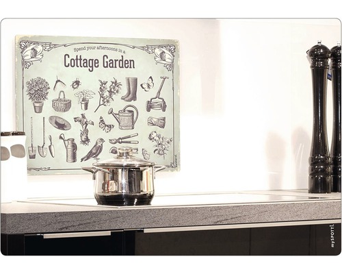 Dekorativní nástěnný obraz s motivem zahrady v kuchyni