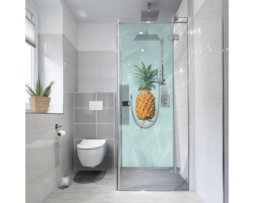 Samolepicí fólie na stěnu koupelny mySPOTTI fresh Happy Pineapple 100x255 cm