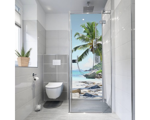 Samolepicí fólie na stěnu koupelny mySPOTTI fresh Seychellen 100x255 cm