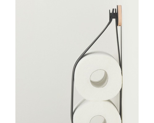 Kovový držák toaletního papíru se dvěma rolemi toaletního papíru
