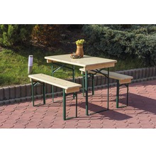 Sestava pivního stolu se stolem a dvěma lavicemi venku