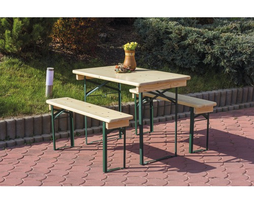 Sestava pivního stolu se stolem a dvěma lavicemi venku