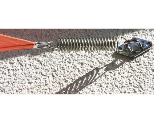 Upevňovací sada sluneční plachty s pružinou a nástěnným držákem