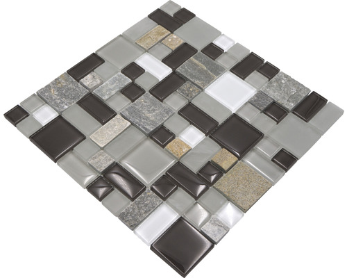 Mozaiková dlaždice ze skla a kamene