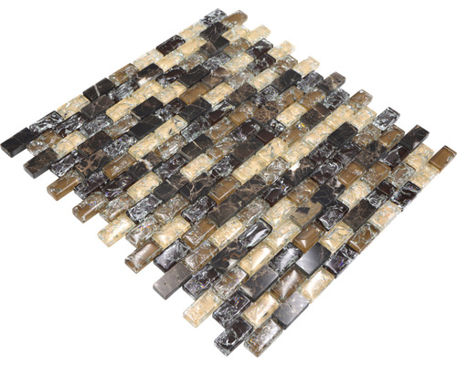 Mozaiková dlaždice ze skla a přírodního kamene