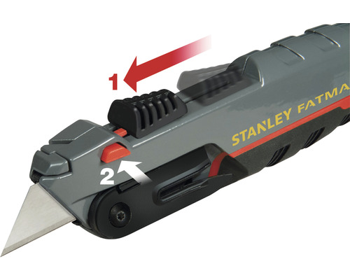 Nůž Stanley Fatmax s pokyny pro nastavení čepele