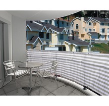 Balkonová zástěna Floraself 500 x 90 cm pruhy šedo-bílá-thumb-0