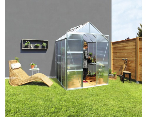 Skleník ke zdi Vitavia Flora 3800 polykarbonát 4 mm 195 x 192 cm hliník bez zadní stěny Skleník ke zdi Vitavia Flora 3800 polykarbonát 4 mm 195 x 192 cm hliník bez zadní stěny